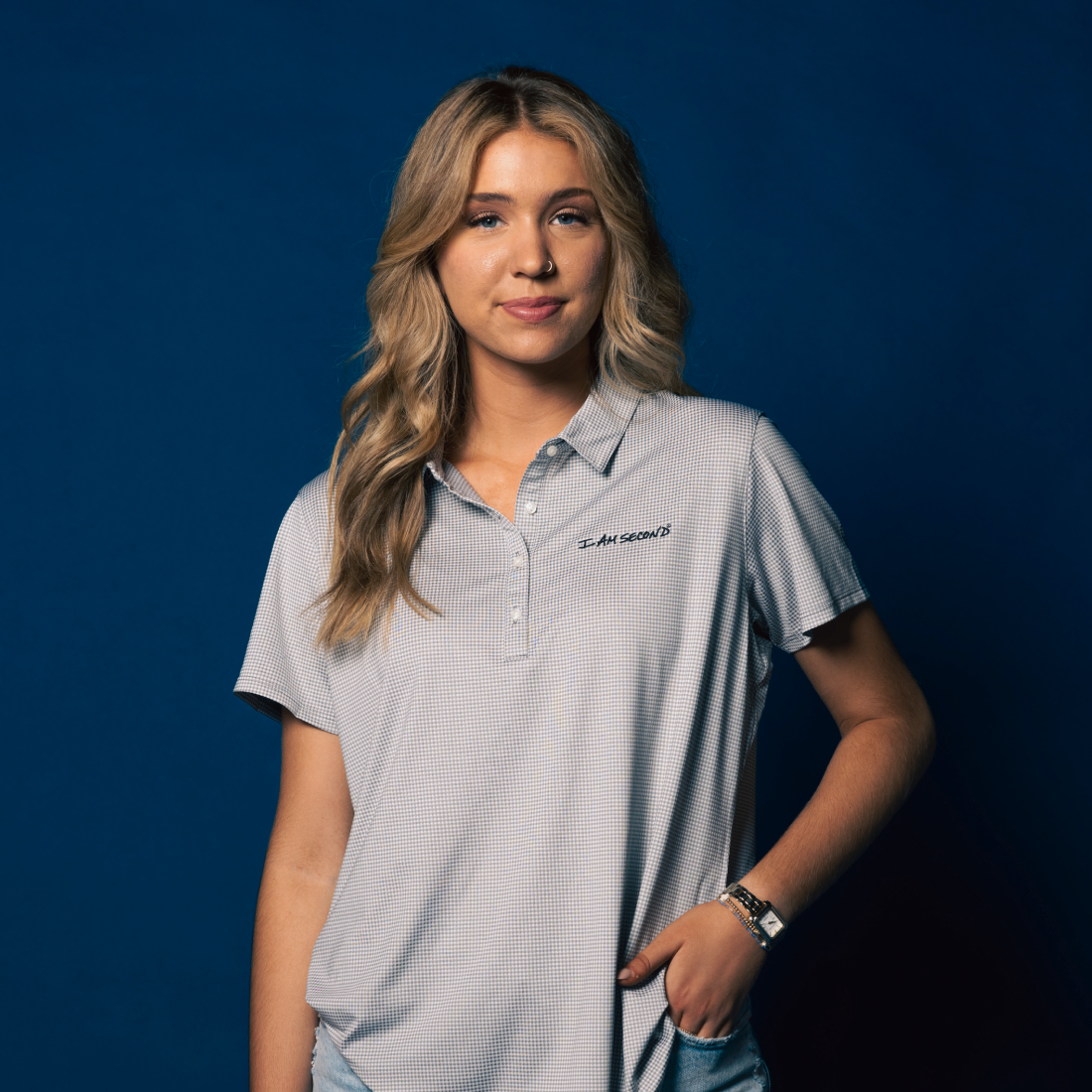 Womens Gingham Polo 2