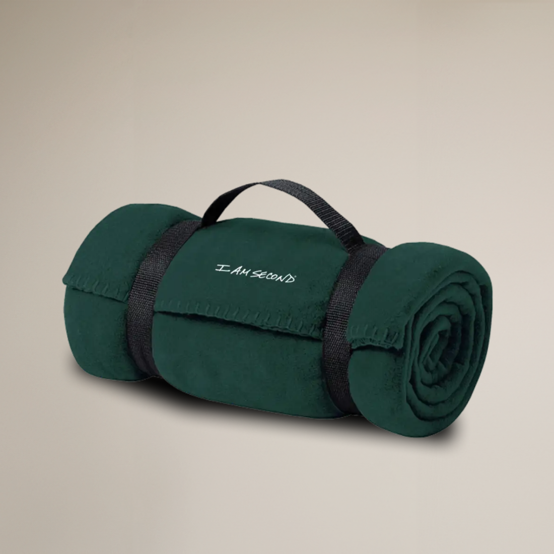 Shop our I Am Second fleece blanket with straps.